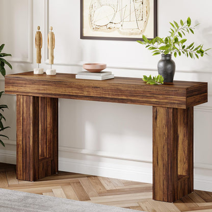 Vintage Solid Wood Long Sofa Back Table