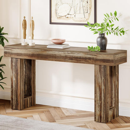 Vintage Solid Wood Long Sofa Back Table