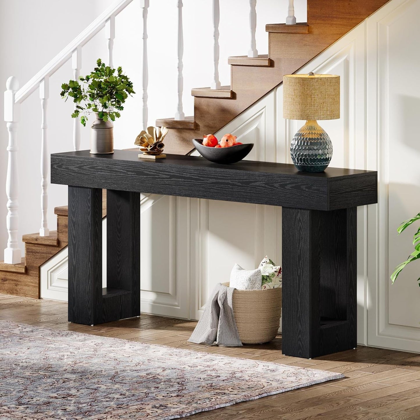 Vintage Solid Wood Long Sofa Back Table