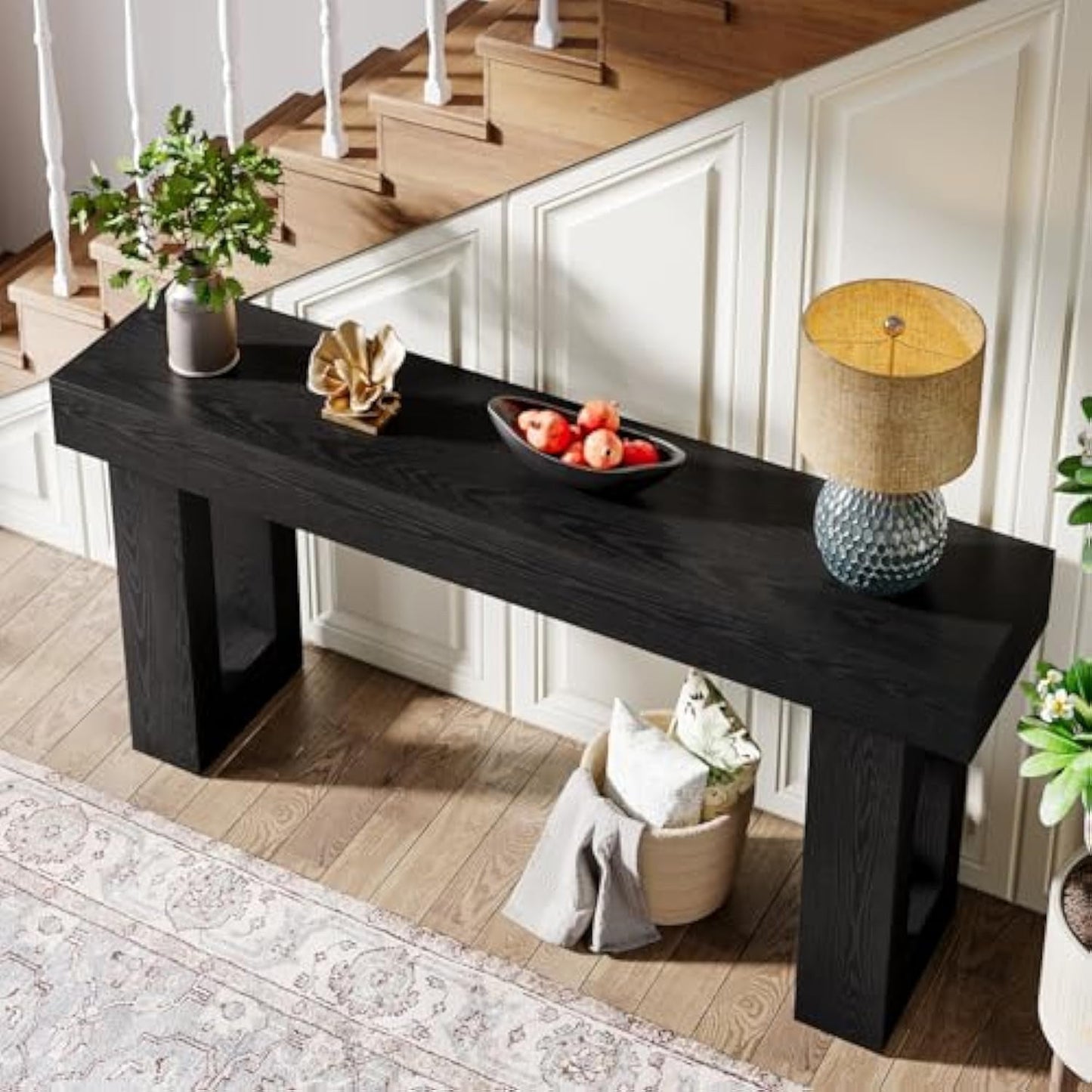Vintage Solid Wood Long Sofa Back Table