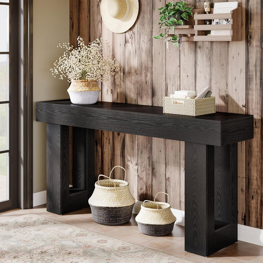 Vintage Solid Wood Long Sofa Back Table