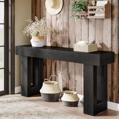 Vintage Solid Wood Long Sofa Back Table